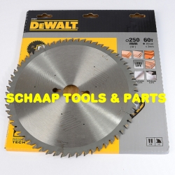 Cirkelzaagblad extreme 250x30mm 60 tanden Wissel positief SERIES 60 | DT4351